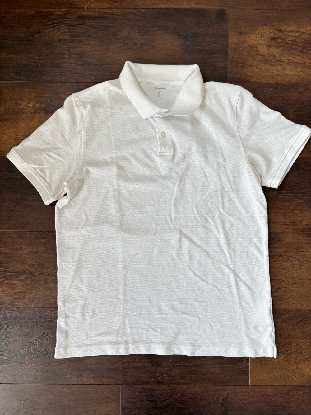 Amazon Essentials White Slim Fit Cotton Polo Men’s Large